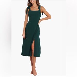 Petal & Pup Green A-line Dress with Tie Straps